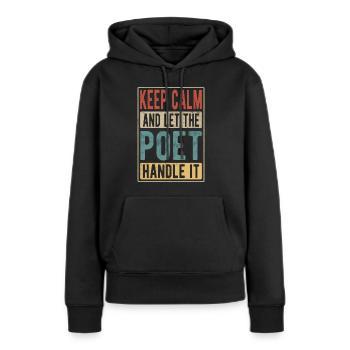 Poet Retro Geschenk - Frauen Premium Bio Hoodie - Schwarz - Vorne - Julia (174cm)
