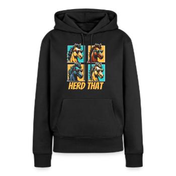 Sports équestres équestres à cheval - Sweat à capuche Premium bio Femme - noir - Devant - Julia (174cm)