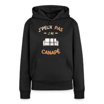 Ich kann nicht, ich habe ein Sofa - Frauen Premium Bio Hoodie - Schwarz - Vorne - Julia (174cm)