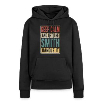 Cadeau rétro Smith - Sweat à capuche Premium bio Femme - noir - Devant - Julia (174cm)