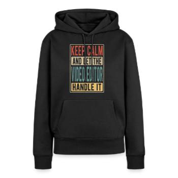 Video Editor Retro Geschenk - Frauen Premium Bio Hoodie - Schwarz - Vorne - Julia (174cm)