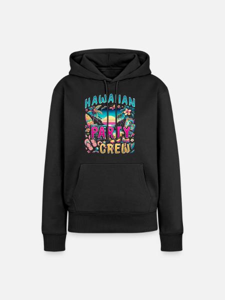 Hawaiian Party Crew - Frauen Premium Bio Hoodie - Schwarz