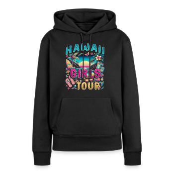 Visite des filles d’Hawaï - Sweat à capuche Premium bio Femme - noir - Devant - Julia (174cm)