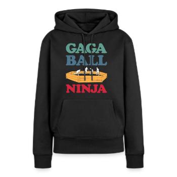 Gaga Ball Dodgeball Joueur de Gagaball Gaga Ball - Sweat à capuche Premium bio Femme - noir - Devant - Julia (174cm)