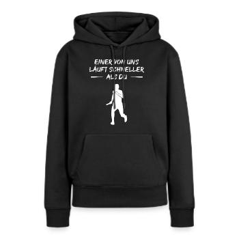 Défi de coureur rapide - Sweat à capuche Premium bio Femme - noir - Devant - Julia (174cm)