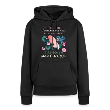 Martinique Women Humor Nostalgia - Women’s Premium Organic Hoodie - black - Front - Julia (174cm)