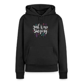 Chanteur chanteur chanteur musicien cadeau - Sweat à capuche Premium bio Femme - noir - Devant - Julia (174cm)