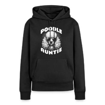 Tante caniche - Sweat à capuche Premium bio Femme - noir - Devant - Julia (174cm)