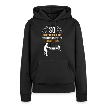 Voici à quoi ressemble le joueur le plus cool du monde - Sweat à capuche Premium bio Femme - noir - Devant - Julia (174cm)