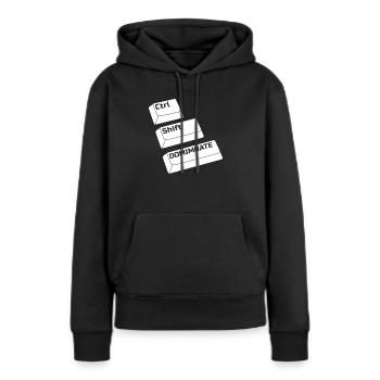 Gamer Gaming Raccourcis clavier Ctrl Alt Défaite - Sweat à capuche Premium bio Femme - noir - Devant - Julia (174cm)