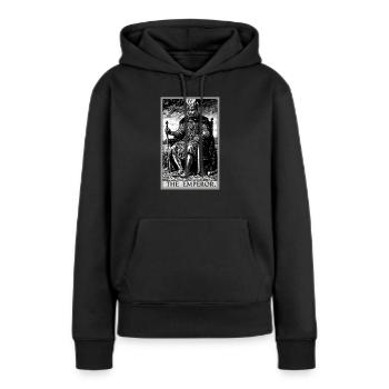 Carte de tarot L’Empereur Le Souverain - Sweat à capuche Premium bio Femme - noir - Devant - Julia (174cm)