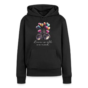 Paroles Mélomanes Auteurs-compositeurs Festival de musique - Sweat à capuche Premium bio Femme - noir - Devant - Julia (174cm)