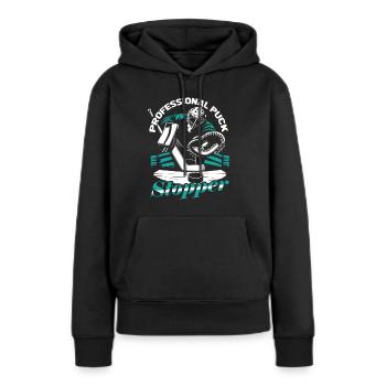 Eishockey Torwart Torwart Puck Hockey Puck - Frauen Premium Bio Hoodie - Schwarz - Vorne - Julia (174cm)