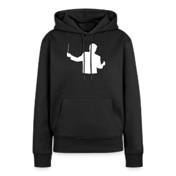L’éloquence du chef d’orchestre - Cadeau pour les maestros - Sweat à capuche Premium bio Femme - noir - Devant - Julia (174cm)