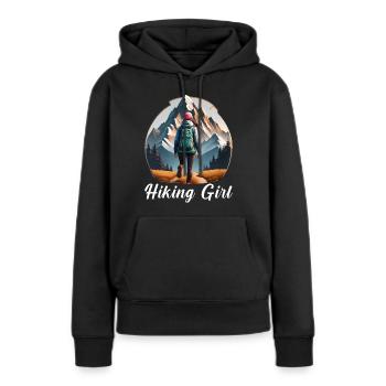 Fille errante - Sweat à capuche Premium bio Femme - noir - Devant - Julia (174cm)