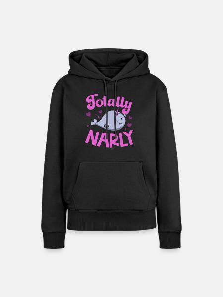 Narwal Einhornwal - Frauen Premium Bio Hoodie - Schwarz