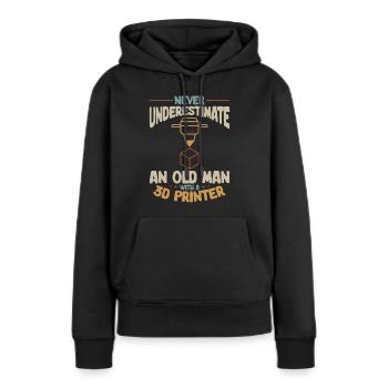 3D Drucker 3D Druck - Frauen Premium Bio Hoodie - Schwarz - Vorne - Julia (174cm)
