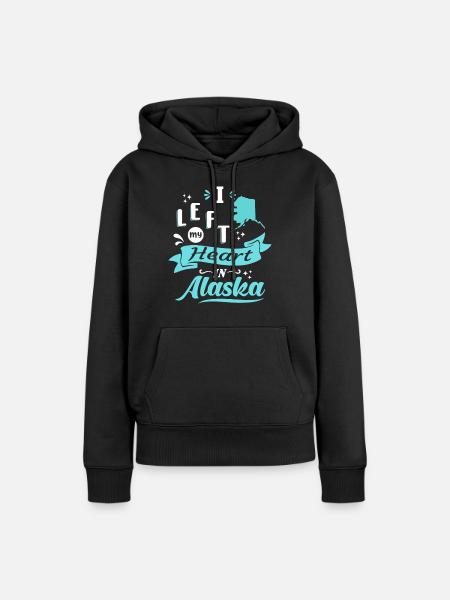 Alaska Souvenir Liebe - Frauen Premium Bio Hoodie - Schwarz