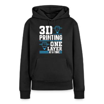 3D Drucker 3D Druck - Frauen Premium Bio Hoodie - Schwarz - Vorne - Julia (174cm)