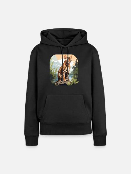 Bengal Cat Bengalkatze - Frauen Premium Bio Hoodie - Schwarz