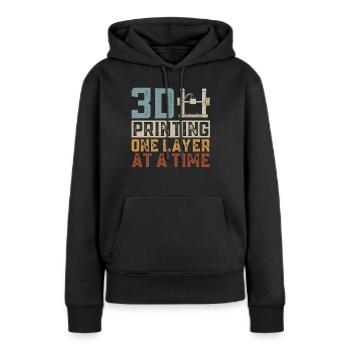 3D Drucker 3D Druck - Frauen Premium Bio Hoodie - Schwarz - Vorne - Julia (174cm)
