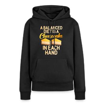 Cadeau de gâteau au fromage - Sweat à capuche Premium bio Femme - noir - Devant - Julia (174cm)