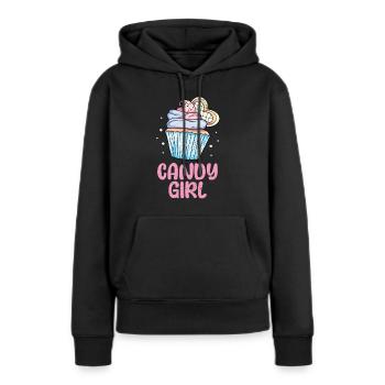 Cupcake - Sweat à capuche Premium bio Femme - noir - Devant - Julia (174cm)