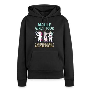 Visite des filles de Malle - Sweat à capuche Premium bio Femme - noir - Devant - Julia (174cm)