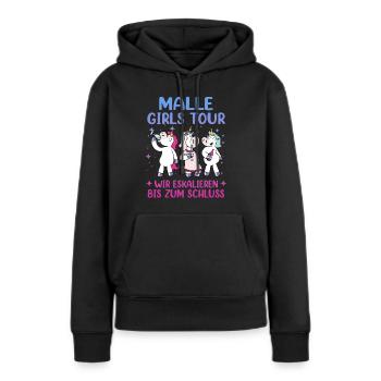 Visite des filles de Malle - Sweat à capuche Premium bio Femme - noir - Devant - Julia (174cm)