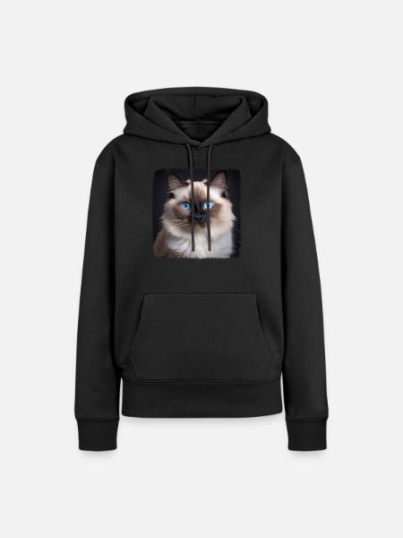 Birman Cat Birma Katze - Frauen Premium Bio Hoodie - Schwarz