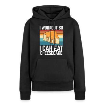 Cadeau de gâteau au fromage - Sweat à capuche Premium bio Femme - noir - Devant - Julia (174cm)
