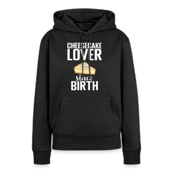 Cadeau de gâteau au fromage - Sweat à capuche Premium bio Femme - noir - Devant - Julia (174cm)