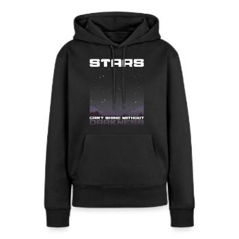 Sterne leuchten mit Dunkelheit - Frauen Premium Bio Hoodie - Schwarz - Vorne - Julia (174cm)