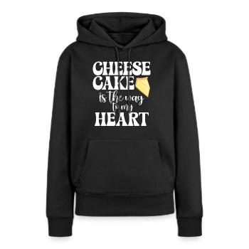 Cadeau de gâteau au fromage - Sweat à capuche Premium bio Femme - noir - Devant - Julia (174cm)