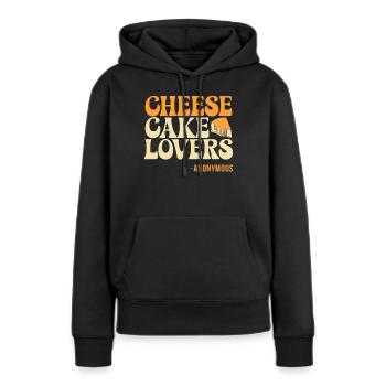 Cadeau de gâteau au fromage - Sweat à capuche Premium bio Femme - noir - Devant - Julia (174cm)