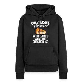 Cadeau de gâteau au fromage - Sweat à capuche Premium bio Femme - noir - Devant - Julia (174cm)