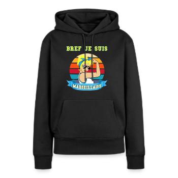 Frau Marseille Blondine Vintage Mutter Freundin Schwester - Frauen Premium Bio Hoodie - Schwarz - Vorne - Julia (174cm)