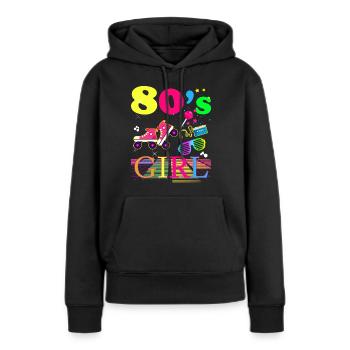 Pour Une Fille Femme Fan Années 80 Costume Fête - Sweat à capuche Premium bio Femme - noir - Devant - Julia (174cm)
