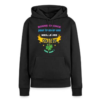 Meilleure Collègue Femme Cadeau Départ Pour Copine - Sweat à capuche Premium bio Femme - noir - Devant - Julia (174cm)