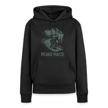 Moto Motocross Motorsport Course sur route - Sweat à capuche Premium bio Femme - noir - Devant - Julia (174cm)