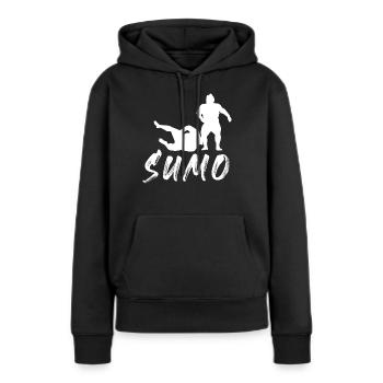Sumo - Frauen Premium Bio Hoodie - Schwarz - Vorne - Julia (174cm)