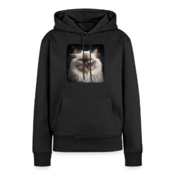 Chat de l’Himalaya Colourpoint Katze - Sweat à capuche Premium bio Femme - noir - Devant - Julia (174cm)