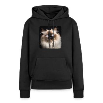 Chat de l’Himalaya Colourpoint Katze - Sweat à capuche Premium bio Femme - noir - Devant - Julia (174cm)