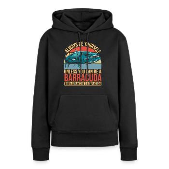 Cadeau pour les amateurs de poissons Barracuda - Sweat à capuche Premium bio Femme - noir - Devant - Julia (174cm)