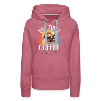Coffee Gifts - Frauen Premium Bio Hoodie - Malve - Vorne - Isabella (175cm)