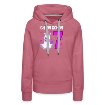 Einhorn Zauberwelt 7. Sternenglanz - Frauen Premium Bio Hoodie - Malve - Vorne - Isabella (175cm)