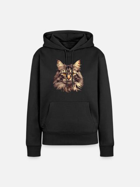 Maine Coon Kitten Maine Coon Cat - Women’s Premium Organic Hoodie - black