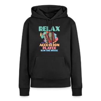 Accordéon Polka musique cadeau - Sweat à capuche Premium bio Femme - noir - Devant - Julia (174cm)