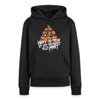 Harry Crotteur et les coliques de la mort humour - Sweat à capuche Premium bio Femme - noir - Devant - Julia (174cm)