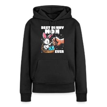 Meilleure maman lapin de tous les temps - Sweat à capuche Premium bio Femme - noir - Devant - Julia (174cm)
